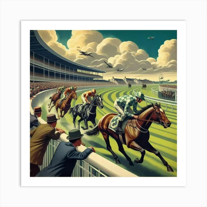 1950s Horse Racing Art PrintPB by Prints by Paul