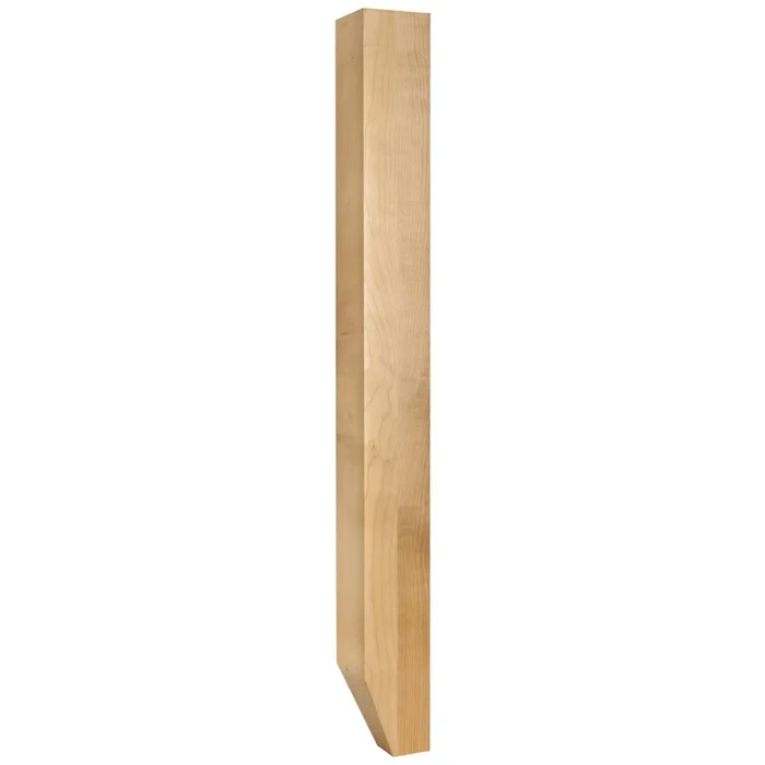 3-1/2 ” W x 3-1/2 ” D x 35-1/2 ” H Rubberwood Shaker Tapered Foot Post
