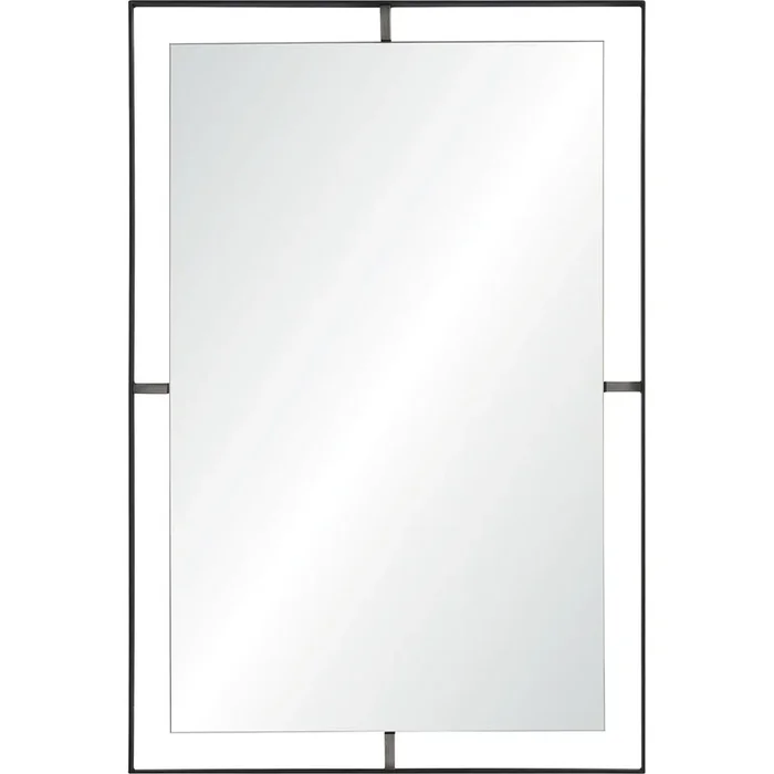 30.5″ Black Semi-Detached Framed Rectangular Wall Mirror