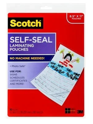 3M – 59417 Scotch Self-Sealing Laminating Pouches LS854-10G 9.0 Inch X 11.5 Inch X 0 Inch 231 Mm X 293 Mm (7010369982)