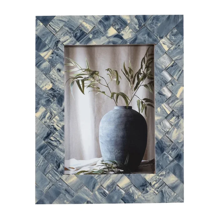 5″x7″ Blu/Ivry Woven Photo Frm
