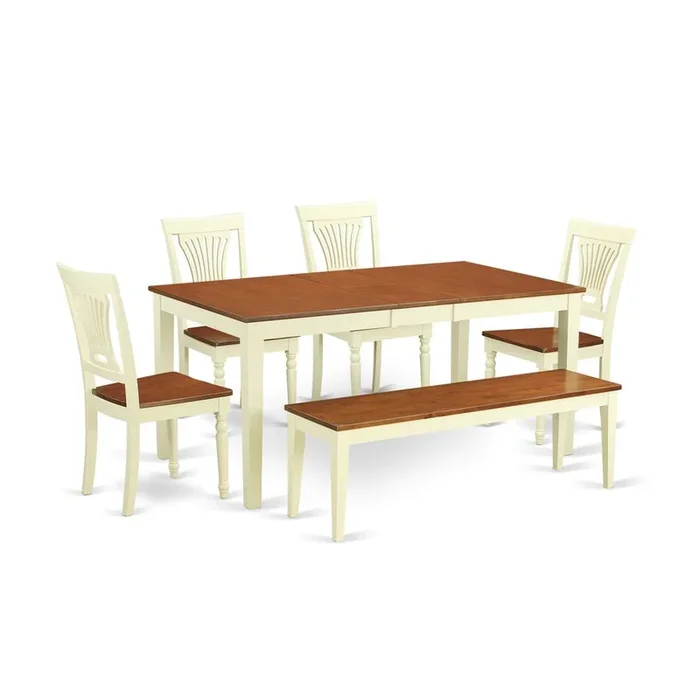 6 Pc dinette Table set – Dinette Table and 4 Kitchen Chairs coupled with Bench