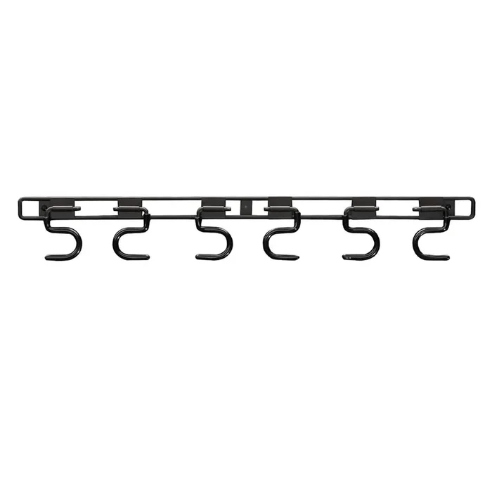 6-Piece Black Metal Hook System