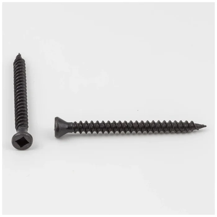 #6 x 1-5/8 ” Trim Head Square #1 Drive Screw Finish: Black Sold by Keg