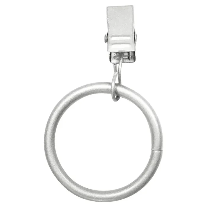 7-Piece 1″ Silver Curtain Clip Rings