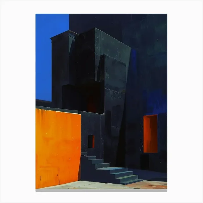 ‘Black And Orange’ Canvas Print by Moving Clouds Art