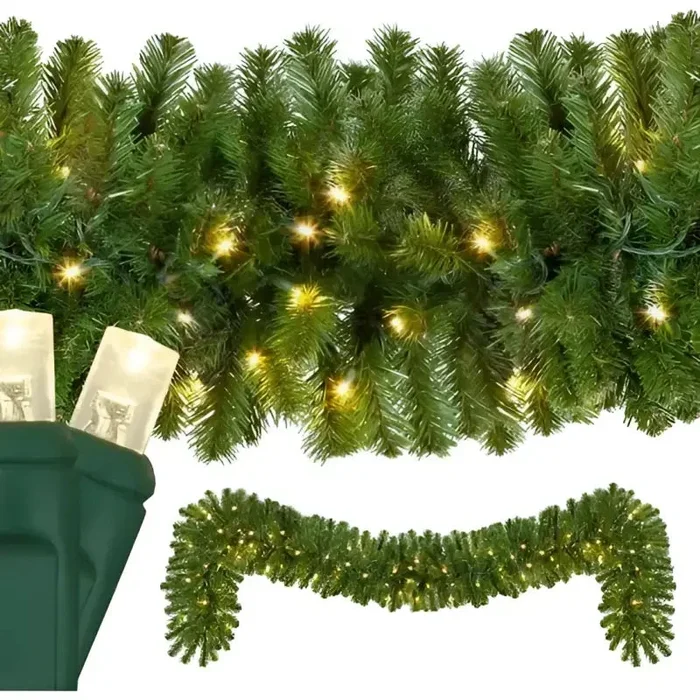 9′ X 14 ” Sequoia Fir Garland, Pre-Lit, LED, Warm White