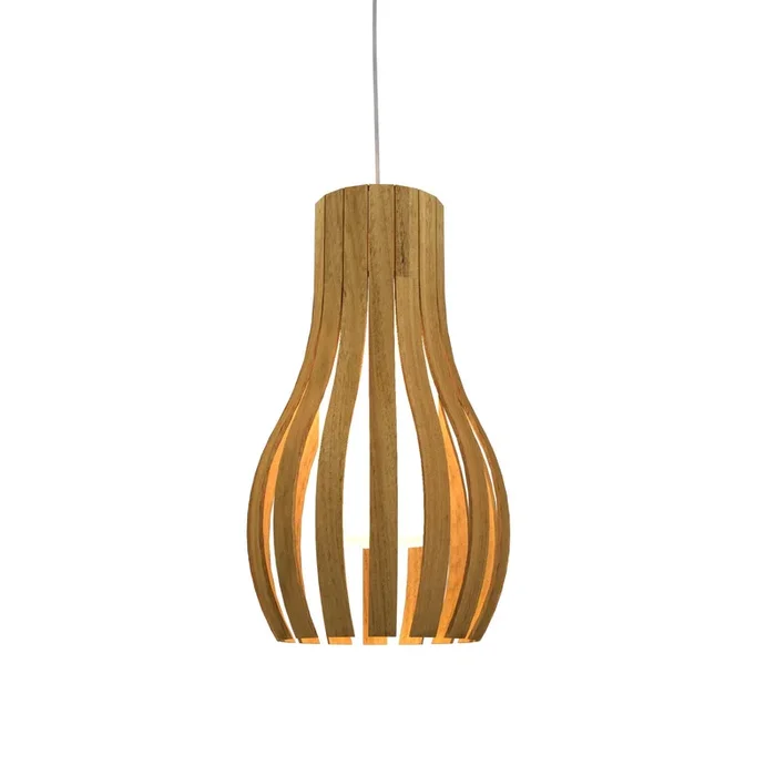 Accord Lighting – 1153.09 – One Light Pendant – Barrel – Louro Freijo