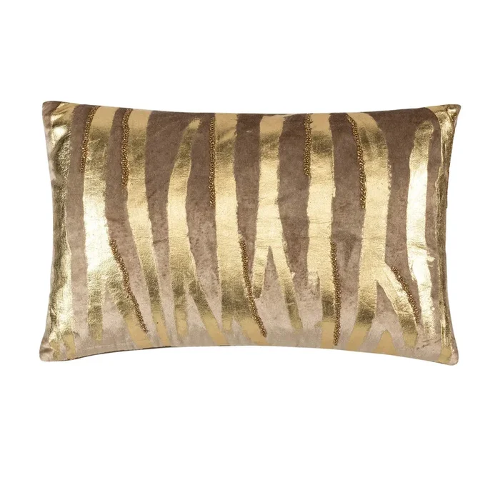 Adele Lumbar Pillow, Stone/Gold