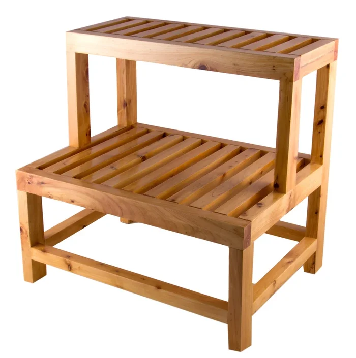 ALFI brand AB4402 20 ” Double Wooden Stepping Stool Multi-Purpose Accessory