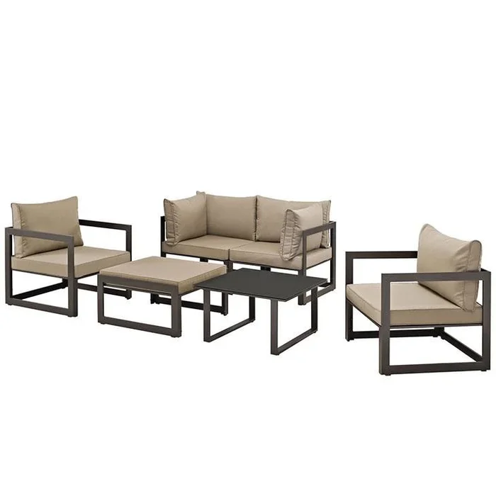 Alfresco 6 Piece Outdoor Patio Sectional Sofas Set
