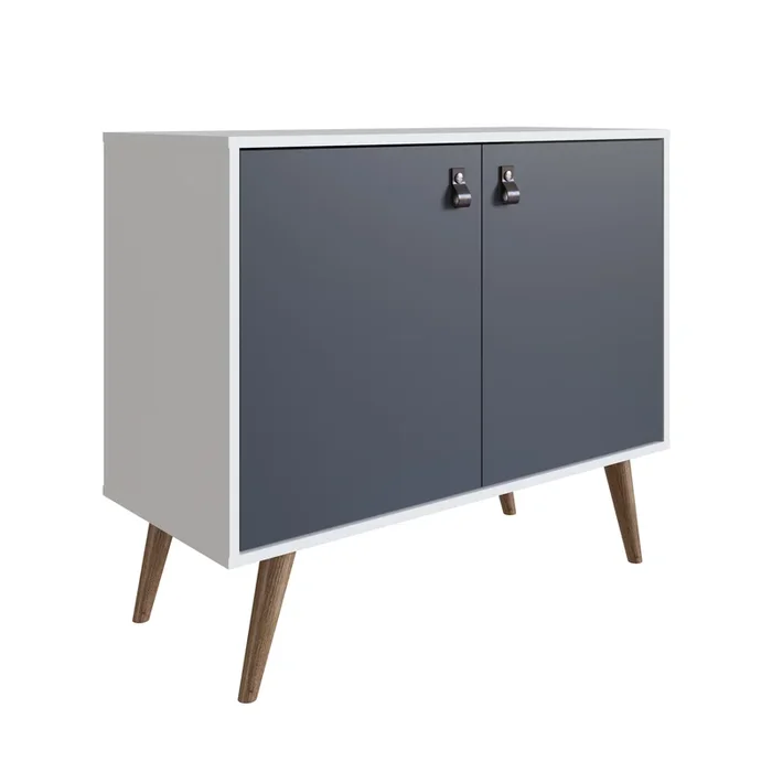 Amber White and Blue Accent Cabinet