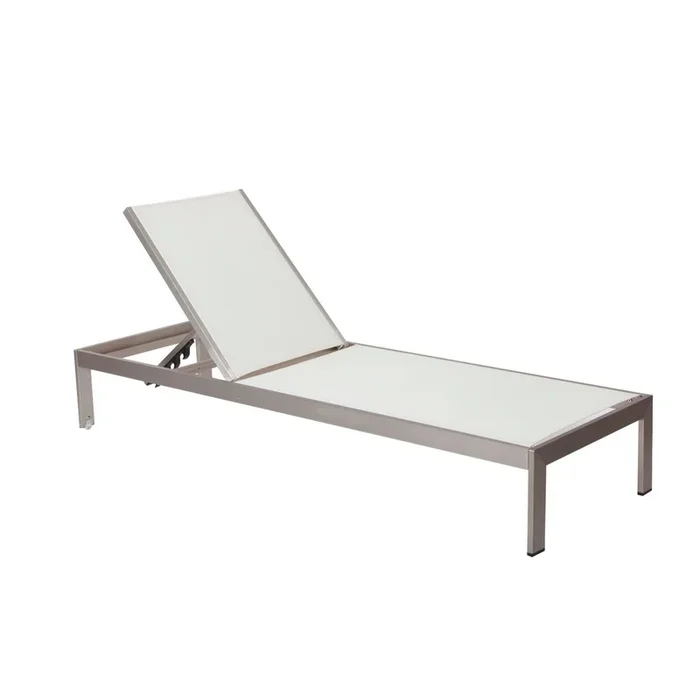 Anodized Aluminum Modern Patio Lounger In White – Benzara