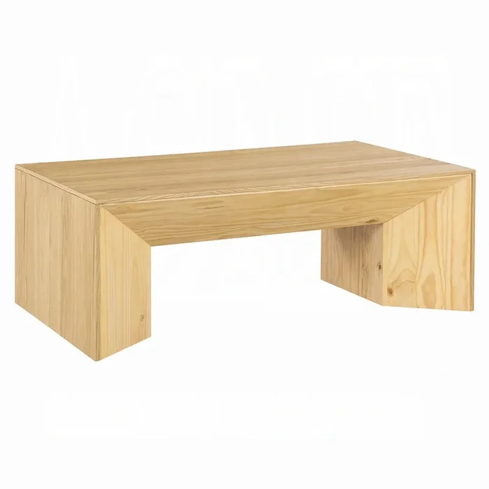 Arnold Coffee Table, Natural Brown Wood Frame, Rectangular 53 Inch – Benzara