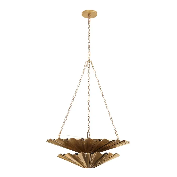 Arteriors – 42040 – Nine Light Chandelier – Katya – Vintage Brass