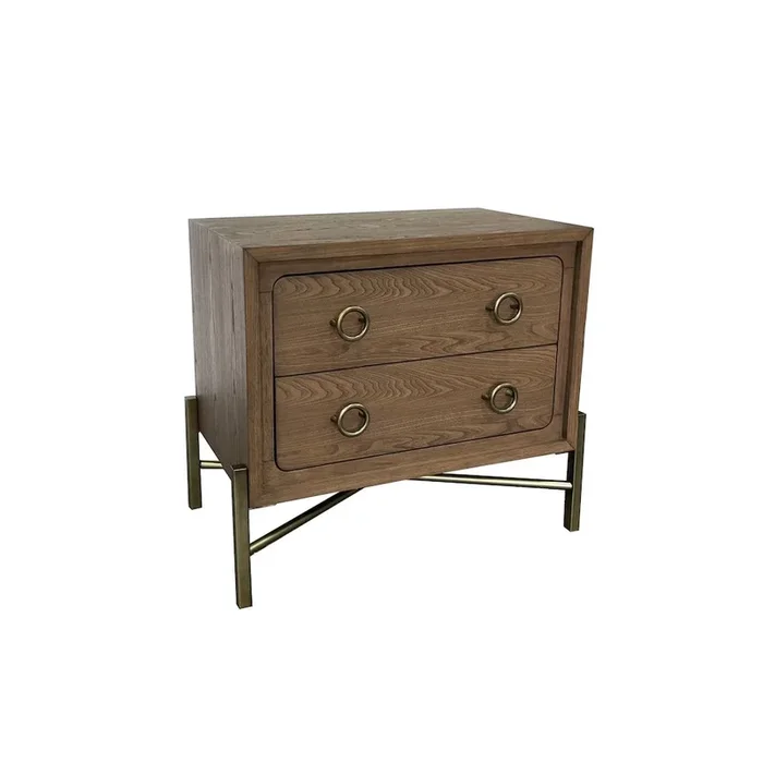 Aurora 2 Drawer Nightstand W/ USB – Latte