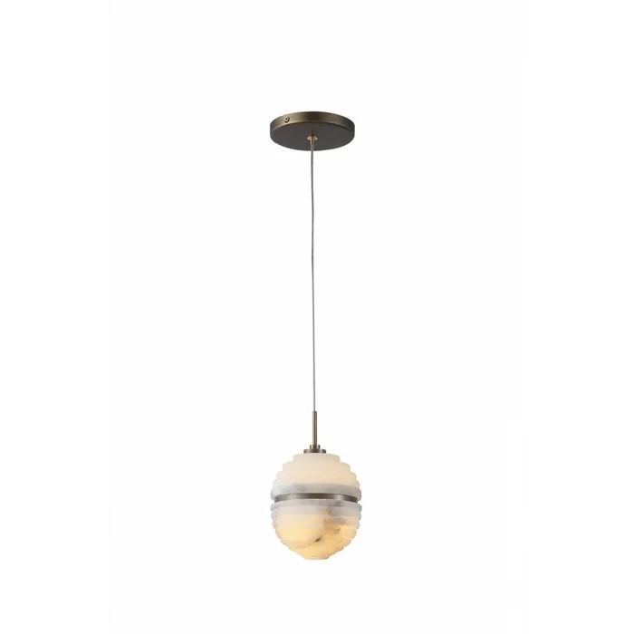 Avenue Lighting – HF2902-AB – One Light Pendant – Sedona – Alabaster / Aged Brass – HF2902AB