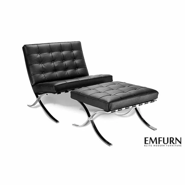 Barcelona Style Chair & Ottoman