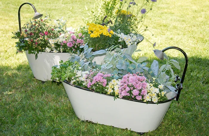 Bathtub Planters | Enamel Bathtub Planters – Decor Steals