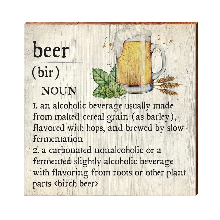 Beer Definition Wooden Sign | Wall Art Print on Real Wood | Home Decor