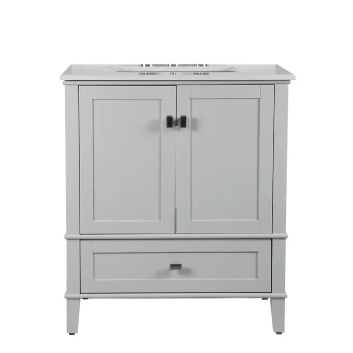 BELLATERRA HOME LLC 31 SINGLE VANITY IN L/GRAY WITH QUARTZ TOP
