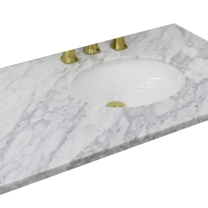 BELLATERRA HOME LLC 43 White Carrara countertop and single oval right sink