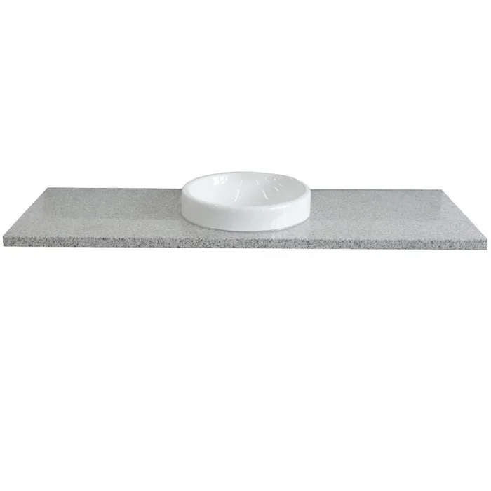 BELLATERRA HOME LLC 61 Gray granite countertop and single round sink