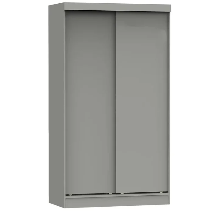 Better Home Products Modern Wood Double Sliding Door Wardrobe in Light Gray