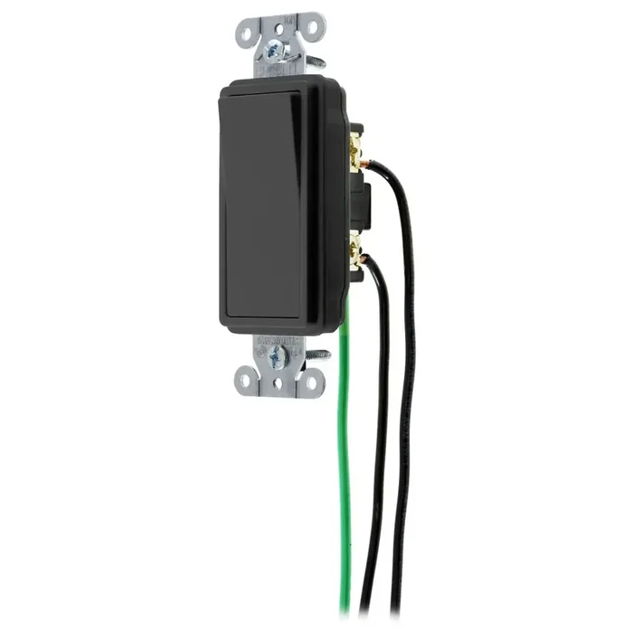 Bryant Hubbell Wiring Device-Kellems Switch Decorator Double Pole 20A 120/277V Black (DSL220BK)