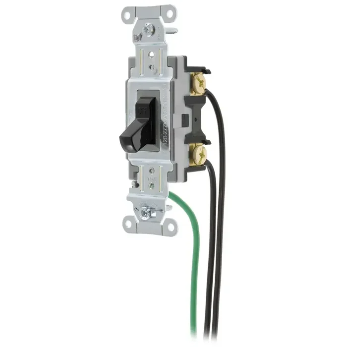 Bryant Hubbell Wiring Device-Kellems Switch Spec Grade Double Pole 15A 120/277V Black (CSL215BK)