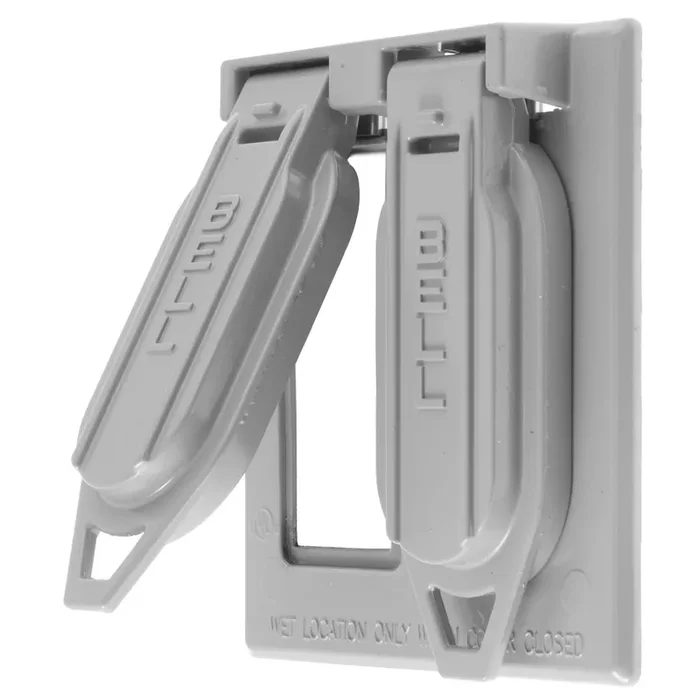 Bryant Weatherproof Cover 2-Gang Vertical 2 Rectangle Gray (RW51450)
