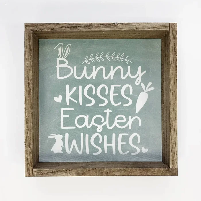 Bunny Kisses Easter Wishes – Cute Easter Canvas Art