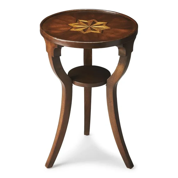 Butler Specialty Company Dalton Round 15.75W Side Table, Dark Brown