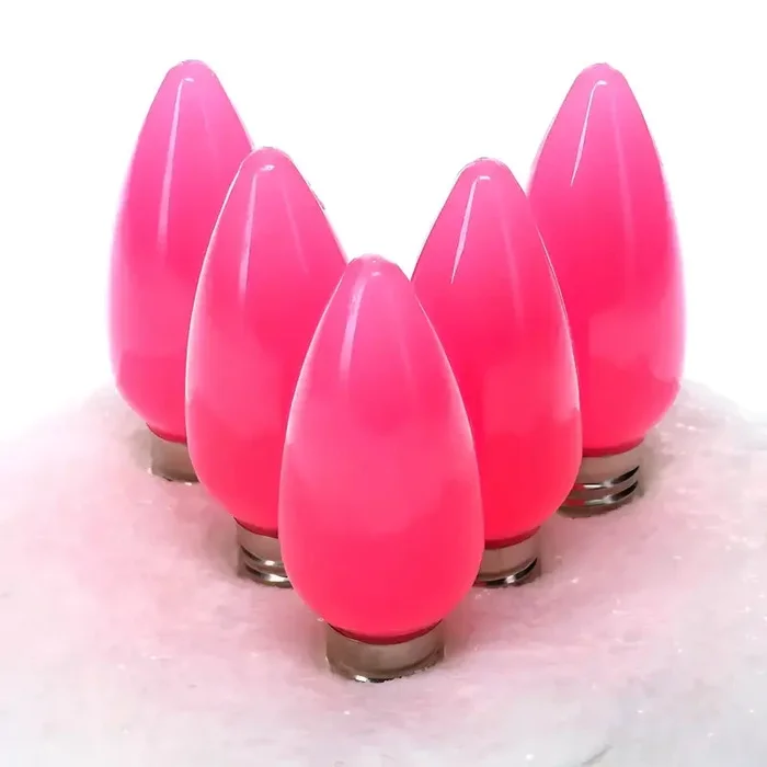 C9 Pink Smooth ProCore LED Christmas Light Bulbs