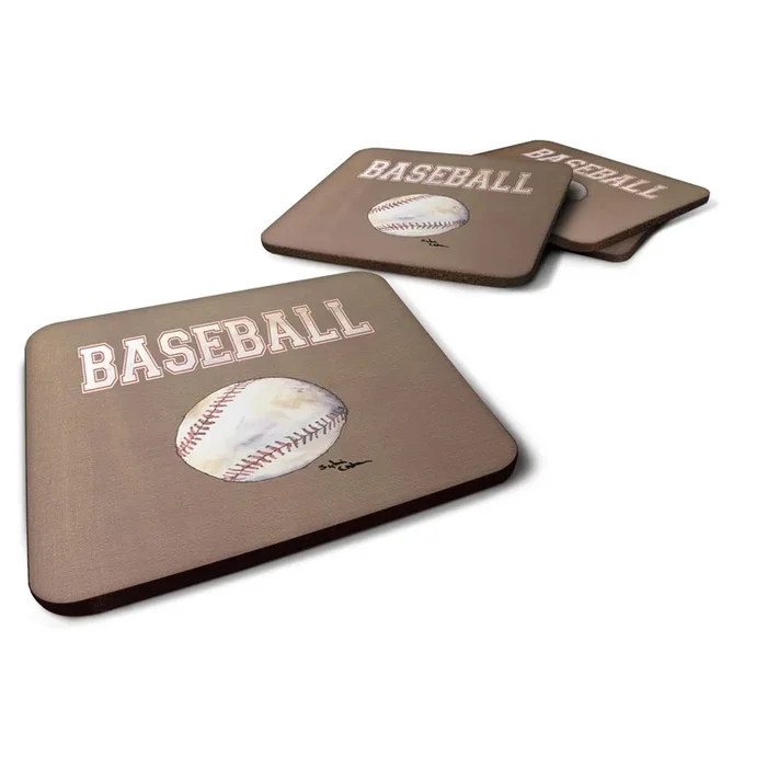 Caroline’s Treasures 8485FC Baseball Foam Coasters (Set of 4), 3.5 H x 3.5 W, Multicolor