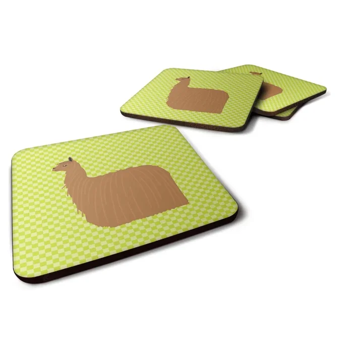Caroline’s Treasures Alpaca Suri Green Decorative coasters, 3.5, Multicolor