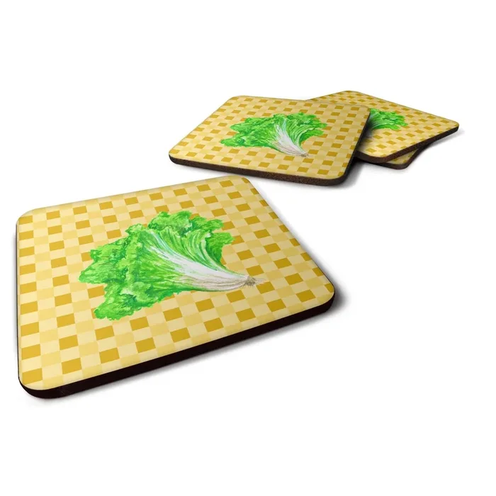 Caroline’s Treasures Lettuce on Basketweave Decorative coasters, 3.5, Multicolor