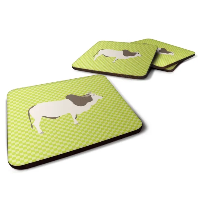 Caroline’s Treasures Malvi Cow Green Decorative coasters, 3.5, Multicolor