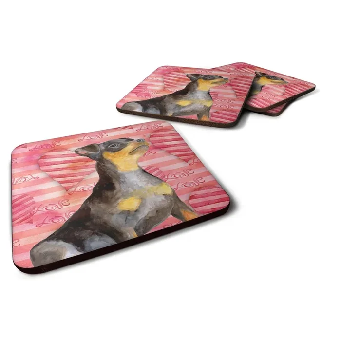 Caroline’s Treasures Miniature Pinscher #2 Love Decorative coasters, Multicolor