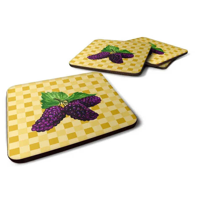 Caroline’s Treasures Mulberries on Basketweave Decorative coasters, 3.5, Multicolor