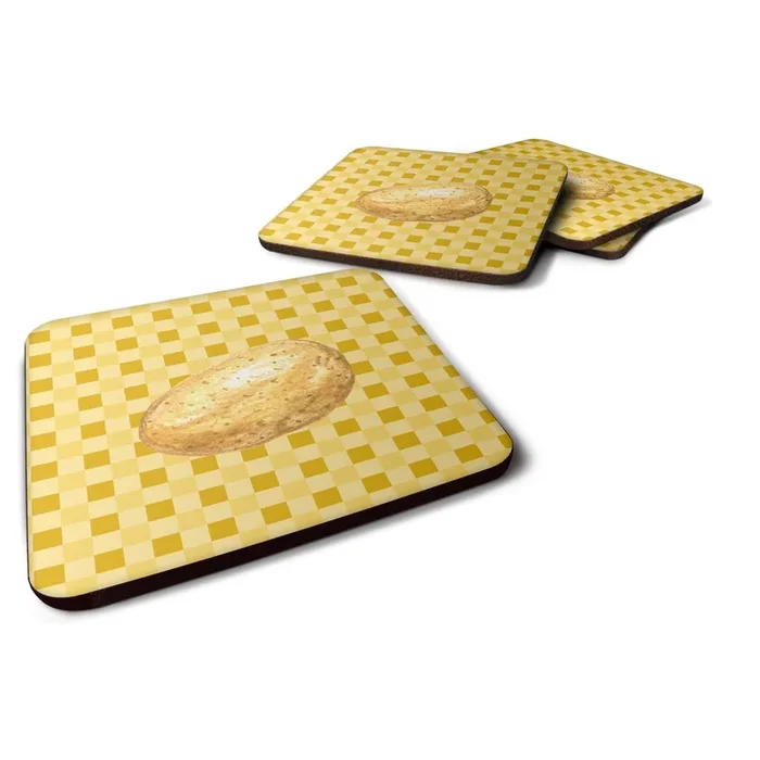 Caroline’s Treasures Potato on Basketweave Decorative coasters, 3.5, Multicolor