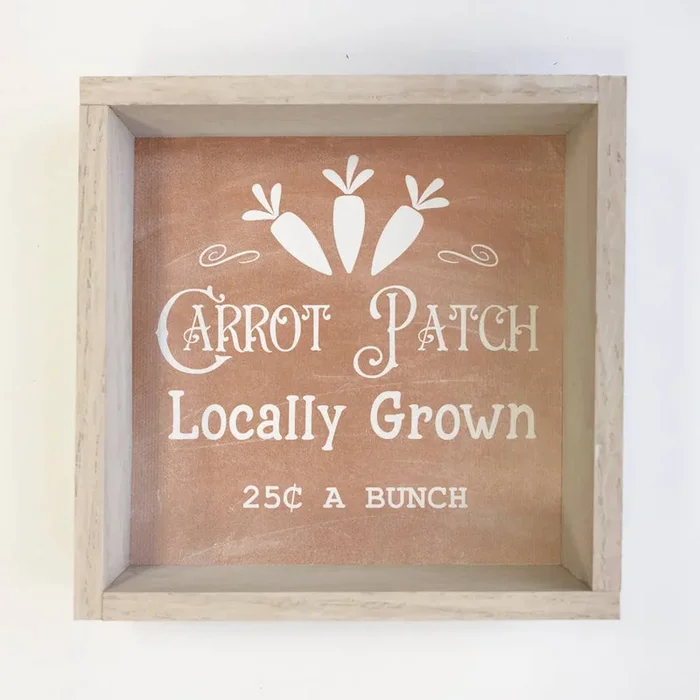 Carrot Patch Locally Grown Wall Art – Easter Canvas Art