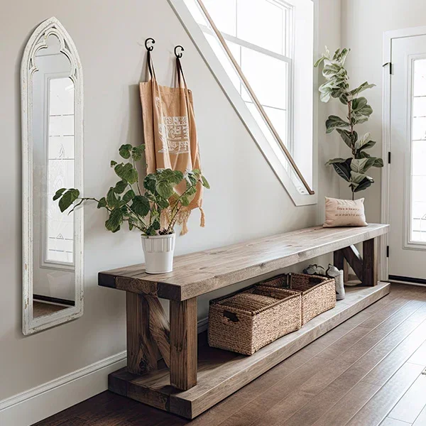 Cathedral Mirror, Arched, 47″, Distressed Wood – Decor Steals