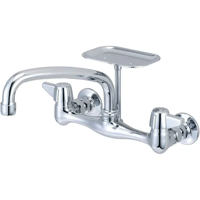 Central Brass Wall-Mount 2-Handle Standard Kitchen Faucet in Chrome 8