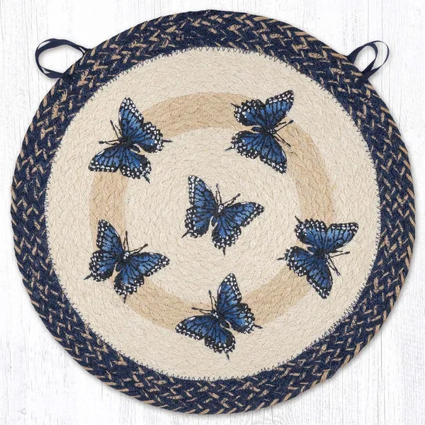 CH-9-921 Blue Swallowtail Chair Pad