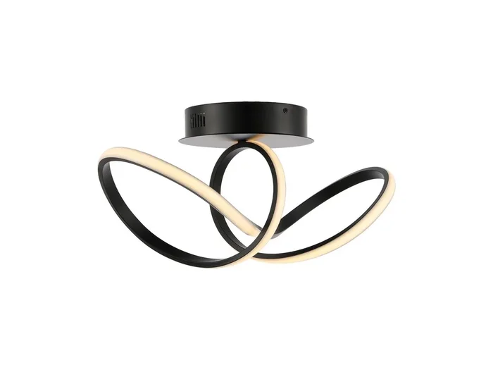 Chantelle 1-Light Modern Minimalist Aluminum Loop Integrated LED Semi Flush Mount