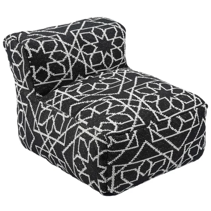 Chiara Indoor/Outdoor Pouf, Black