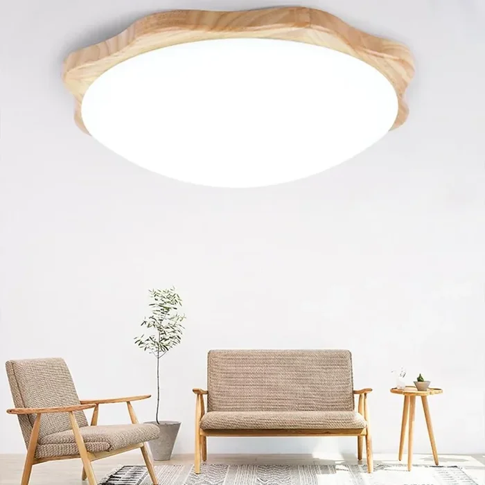 Circles Waves Minimalist Flush Mount Light LED Wood Ceiling Lights