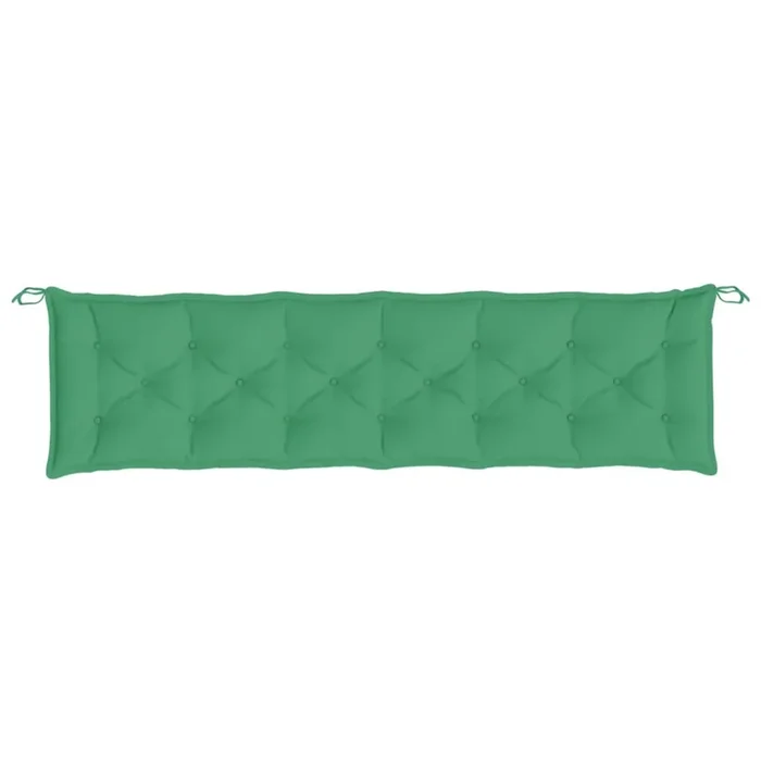 Claire Outdoor Cushion for Bench, Tufted Green Oxford Fabric, 79 Inch – Benzara