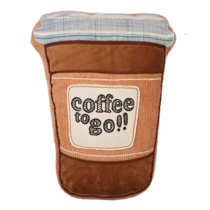 Coffee-To-Go Shaped Throw Pillow, 17×14